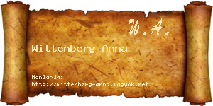 Wittenberg Anna névjegykártya